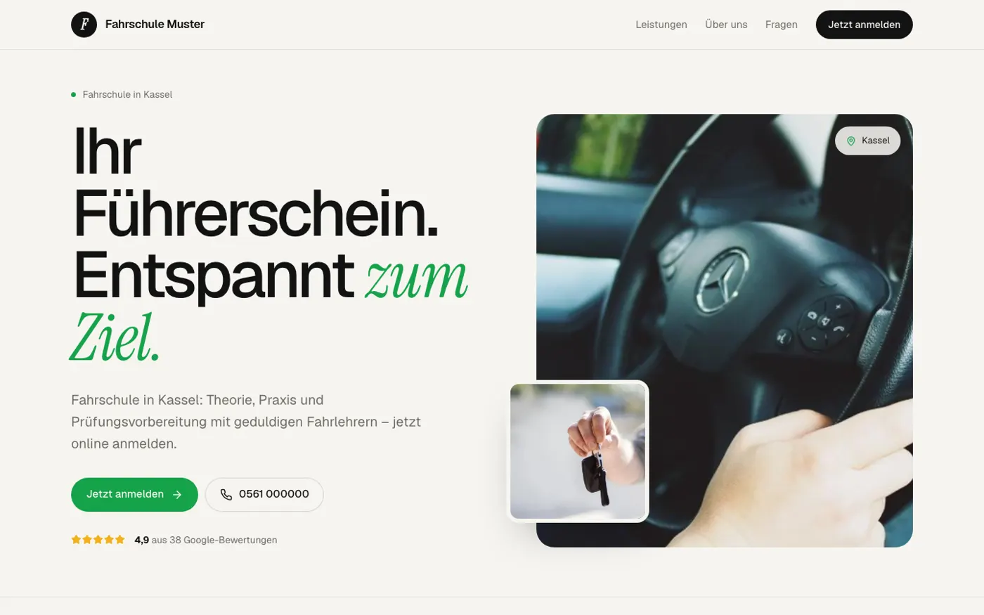 Beispiel-Website Fahrschule