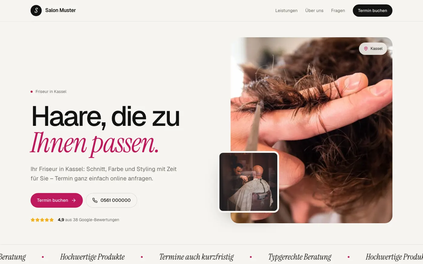 Beispiel-Website Friseur