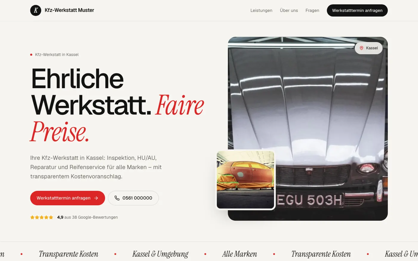 Beispiel-Website Kfz-Werkstatt