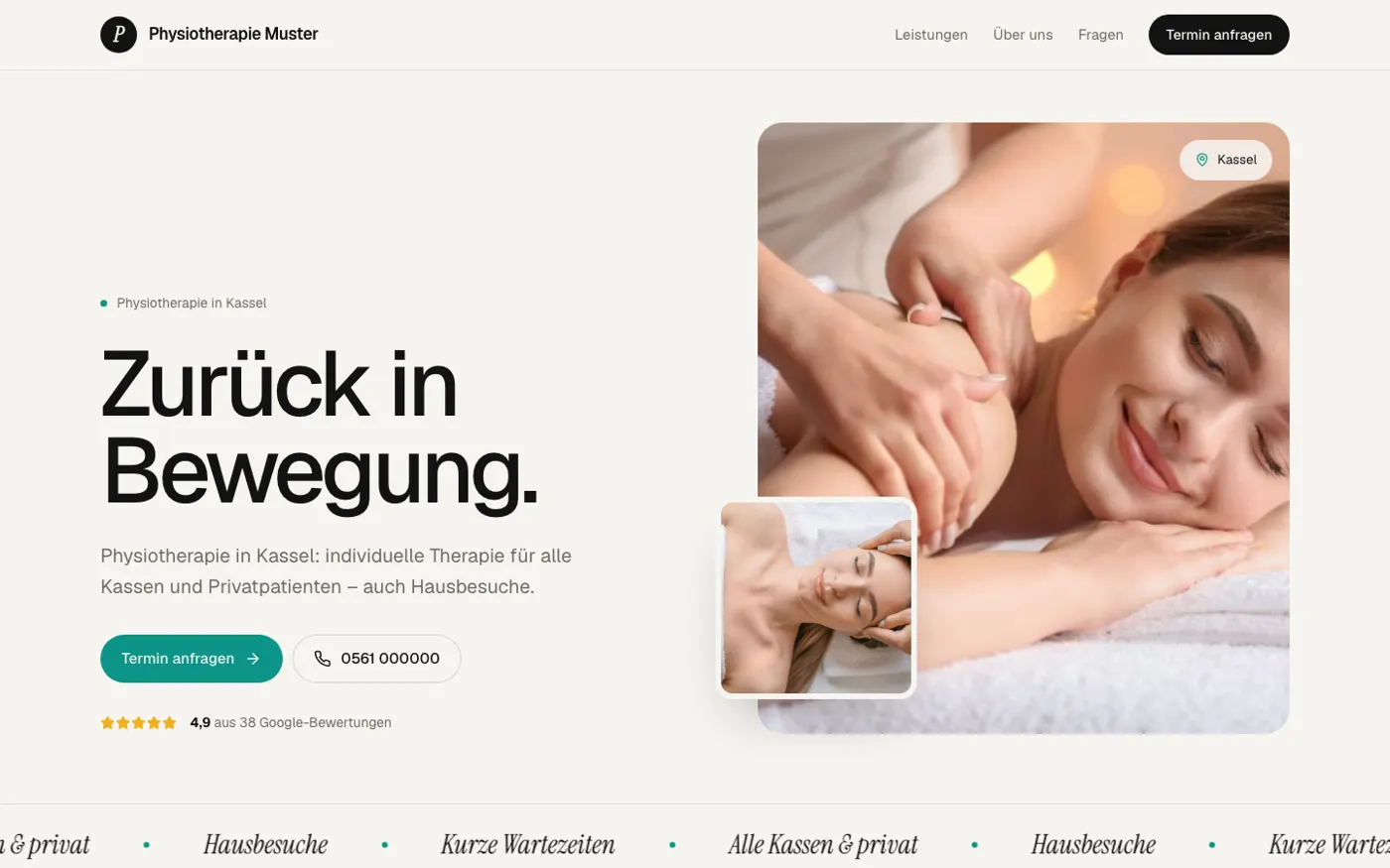 Beispiel-Website Physiotherapie