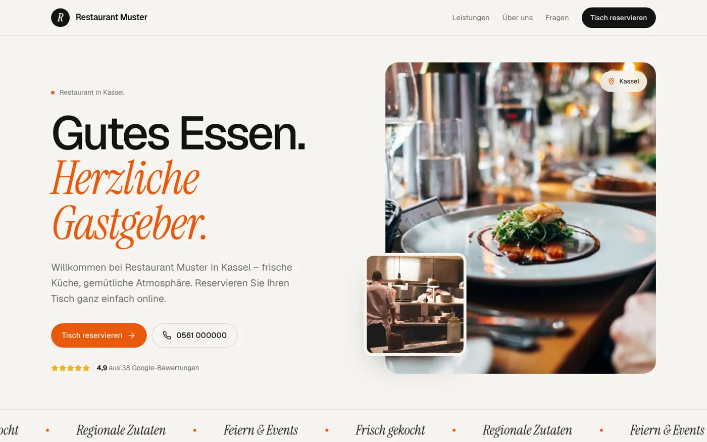 Beispiel-Website Restaurant