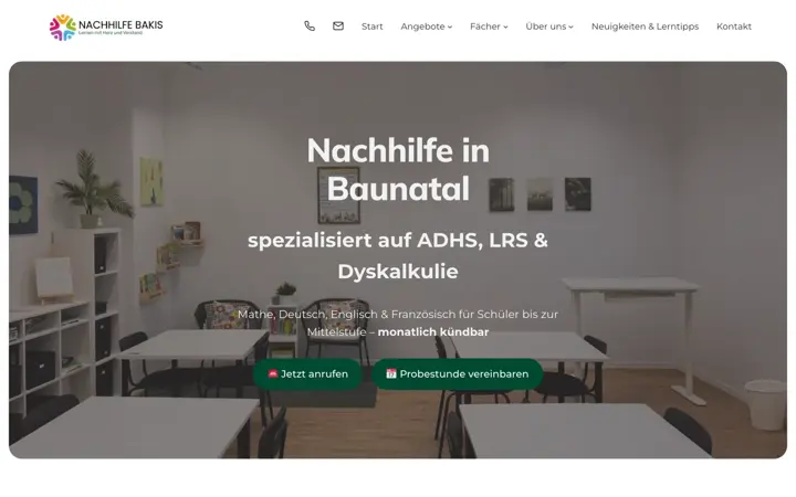 Website Nachhilfe Bakis